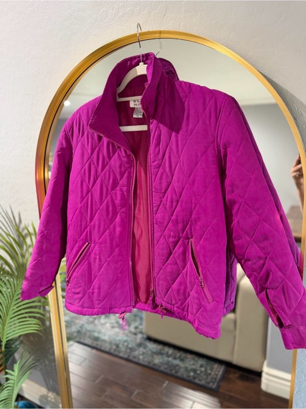 Vintage Silk Quilted Fuchsia Jacket